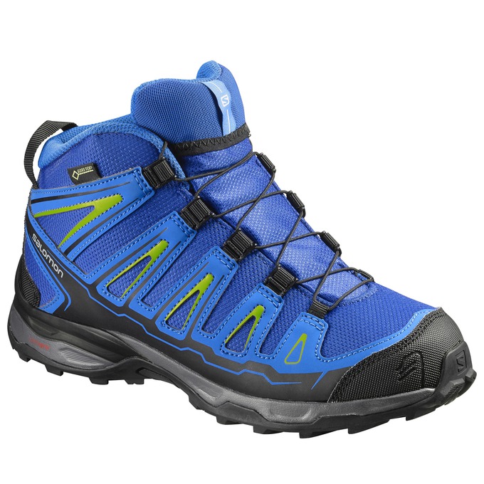 Buty Trekkingowe Dziecięce Salomon X-ULTRA MID GTX® J - Niebieskie / Czarne - Polska (859-TWVONX)